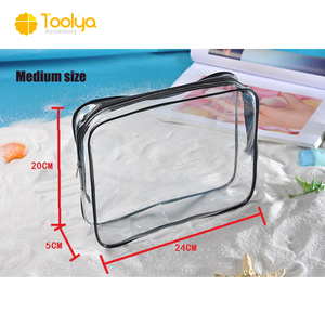 Groothandel Custom Logo Gedrukt <span class=keywords><strong>Carry</strong></span> Op Vinyl Tsa Goedgekeurd <span class=keywords><strong>Clear</strong></span> Toilettas Transparante Travel Make Pvc Cosmetische Zak - Product Image 3