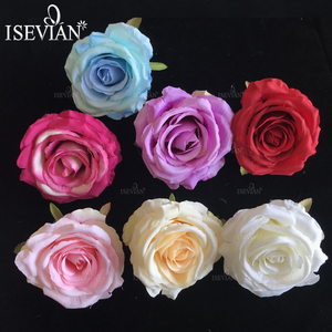 Têtes de roses artificielles en soie blanches, grandes, <span class=keywords><strong>pas</strong></span> chères, en gros, directement de l'usine - Product Image 4