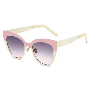 New Arrives Female Custom Fashion Oversized Cat Eye Sunglasses for Women Men