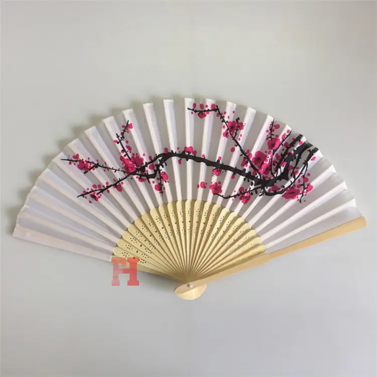 Decorativi fatti a mano Fiore Stampato Souvenir di Nozze Cinese Pieghevole Ventilatore della Mano di Seta