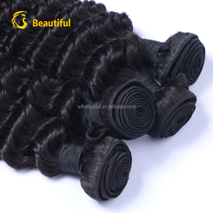 100% capelli vergini non trattati, allentato profondo bundles indiano naturale grezzo tessuto dei capelli all'ingrosso - Product Image 1