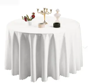 hot selling wholesale plain color customized table cloth hotel used plain round table cloth