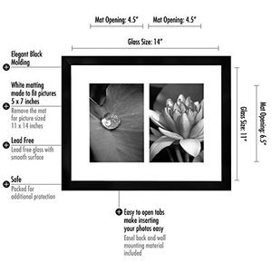 Giảm Giá Sốc Khung Ảnh Ghép 11X14 Hiển Thị Hai Tấm Thảm Trắng Hình Chân Dung <span class=keywords><strong>5X7</strong></span> Inch Với Nhiều Khung Ảnh Bằng Kính - Product Image 5