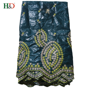 H & D 5 + <span class=keywords><strong>2</strong></span> caliente vestido del diseño del bordado del riche del Bazin tela africana del cordón del organza en China - Product Image 4