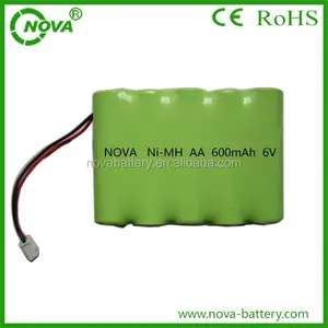 Nimh şarj edilebilir pil aa 6v 600mah ni mh pil paketi