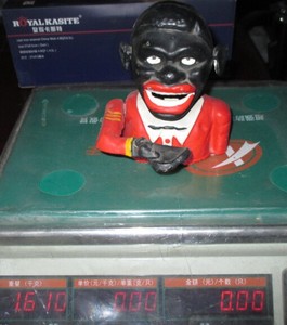 pintado en polvo mecánica de hierro fundido hombre negro cabeza de dinero del banco - Product Image 2