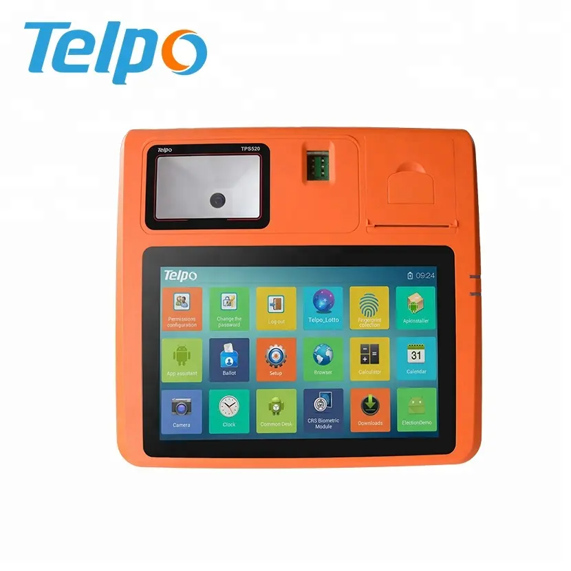 Telpo TPS520 ODM Service Provider Android 5.1 Biometric Countertop Point of sales System for Loyalty Program management