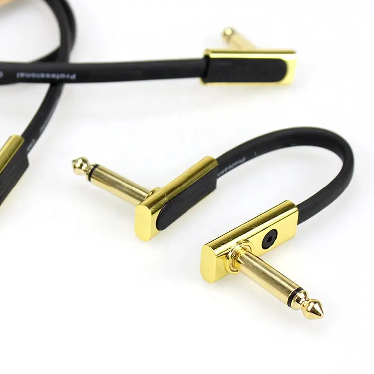 Custom 90 degree angle 6.35 mm guitar bass effects cable electric guitar effects pedal patch cable