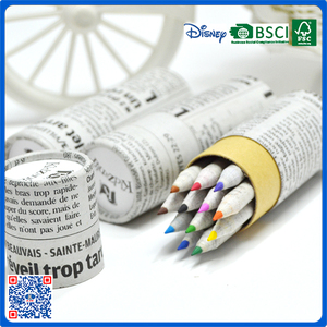 Set di matite colorate da 3.5 pollici per giornali riciclate ecologiche per studenti che disegnano matite - Product Image 2