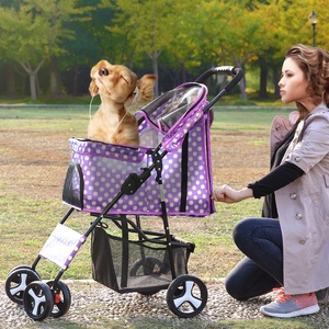 Chariot pour <span class=keywords><strong>chien</strong></span>, <span class=keywords><strong>poussette</strong></span> pliable à quatre roues, facile et pratique, en Stock, accessoire de voyage en plein air, cinq couleurs - Product Image 6