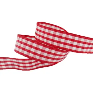 Bán Buôn Red White Kiểm Tra Tartan Ribbon Kẻ Sọc Gingham Scotland Ribbon Cho Gói Quà