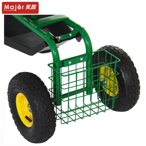 Tracteur à quatre roues Scoot Chariot de jardin roulant Siège <span class=keywords><strong>sur</strong></span> roues avec plateau à outils et selle pivotante TC4501C - Product Image 4