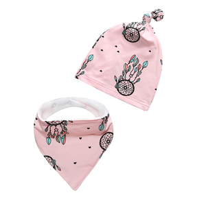 Racconti per bambini all'ingrosso 2 pezzi bavaglini e cappelli stampati per neonati <span class=keywords><strong>accessori</strong></span> per neonati - Product Image 4