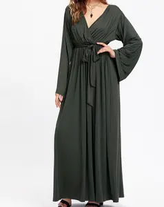 Robe maxi à manches longues, vêtements arabes, oem, dubaï abaya, robe islamique, Kaftan, vente en gros