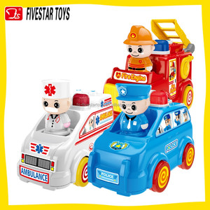 Universal Cartoon roue voiture de police <span class=keywords><strong>ambulance</strong></span> incendie moteur jouet - Product Image 1