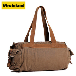0114 <span class=keywords><strong>Borsa</strong></span> a <span class=keywords><strong>Tracolla</strong></span> in Tela Stile Vintage a Forma di Botte Virginland, <span class=keywords><strong>Tre</strong></span> Cinghie, Chiusura con Zip, Decorazione con Nappine, Fodera in Cotone - Product Image 6