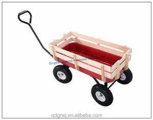 Vier wielen kruiwagen metalen houten strand kar - Product Image 2