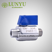 Vanne à boisseau sphérique miniature manuelle en acier inoxydable 304/316, haute température, OEM mâle/femelle