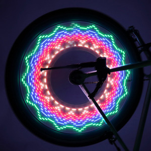 Signal lumineux de roue 2 faces, 32 motifs, étanche, arc-en-ciel, pour vélo, fixe <span class=keywords><strong>sur</strong></span> rayons de vélo - Product Image 6