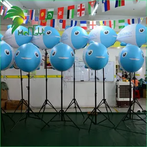 Customized Flashing LED Light Up Fish Ball / Advertising Tripod LED Lighting Up Inflatable Fish Balloons for Party Decorations