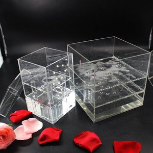 Rõ Ràng Acrylic Flower Rose Hộp Với Nắp Bán Buôn Acrylic Hộp Sô Cô La Acrylic Flower Box Với Lỗ - Product Image 5