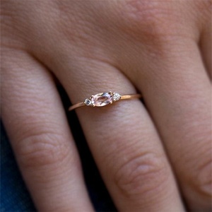 Gemnel 925 bijoux en argent minimaliste zircon rose dernière bague en or - Product Image 2