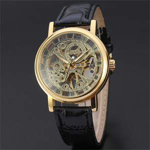Winner Fashion Casual Designer Leather Men <span class=keywords><strong>Skeleton</strong></span> Watch Relojes para <span class=keywords><strong>hombre</strong></span> Top Brand Luxury Manual and Automatic Watch - Product Image 2