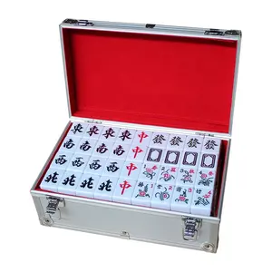 Grand boîtier de rangement en aluminium pour ensemble de mahjong