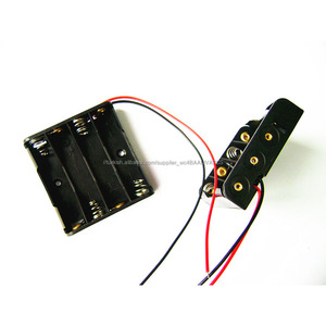 4x1.5 v AAA Boyutu Cep (UM-4 * 4) Siyah Plastik Pil Tutucu Kutusu 6 V Vaka Tel Kurşun ile - Product Image 1