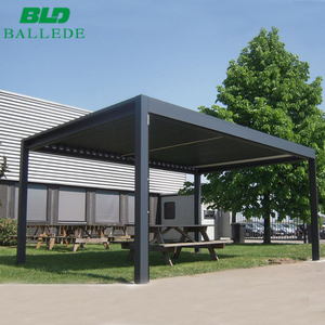 Sombrilla motorizado plegable de rejilla de metal enmarcado moderno material impermeable pérgola <span class=keywords><strong>cubierta</strong></span> de techo de rejilla - Product Image 3