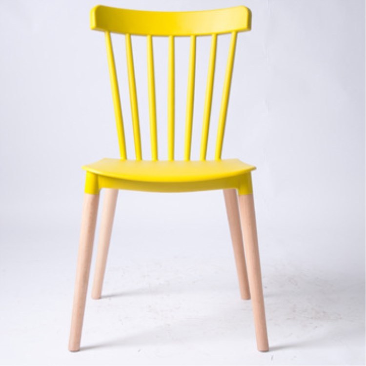 Yellow plastic dinning chairs