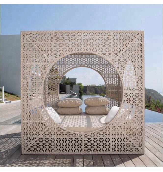 2018 Rattan-Geflecht Wrfel-Outdoor-Tagesbett mit Baldachin Bambus-Gartenmbel|  Alibaba.com