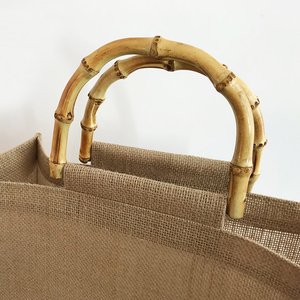 <strong>XC</strong> Customized logo Handled Jute Gunny Packaging <strong>Bag</strong> Bamboo Joint Slub