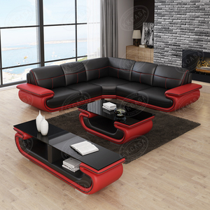 Canapé façonnée en cuir, ensemble de luxe moderne, meubles de style français, pour salon, joli design - Product Image 1