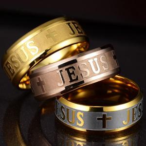Finger <span class=keywords><strong>Superman</strong></span> Ring for Man Women Jesus Cross Rings placcato dorato in acciaio inossidabile 316L Fashion CHRISTIAN religioso 12pcs CN;GUA - Product Image 2