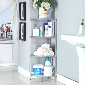 Étagère de rangement en acier chromé de haute qualité pour étagère de salle de bain et de cuisine à 3 niveaux - Product Image 4