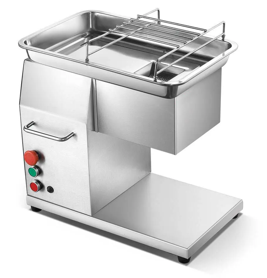 Mesin Pemotong Daging Kecil Horizontal, Pengiris Daging Mini Otomatis Penuh Listrik, Mesin Pemotong Daging Mini untuk Hotel/Restoran/Meja