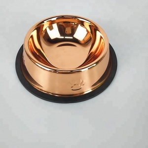 26cm Ankti-Skid Bacia Do Cão do Aço Inoxidável com Ouro Rosa Cobre Terminou - Product Image 2