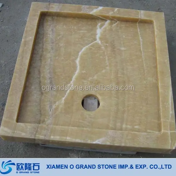 Vàng Onyx Marble Tắm Rắn Đá Khay Tắm