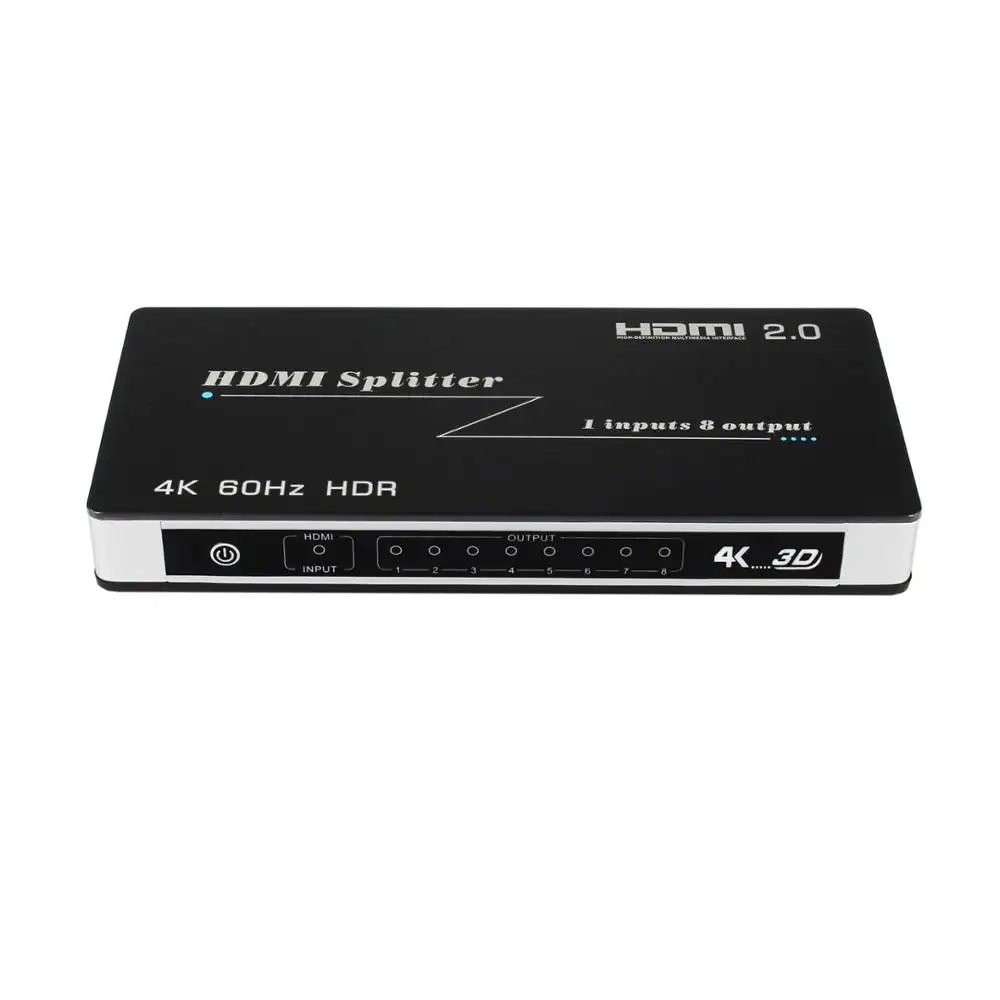 ROHS CE Bersertifikat 1X8 HDMI Splitter 1 In 8 Out HDCP 2.0 Versi Video Audio Splitter dengan EDID