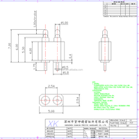 Connecteur Pogo Pin de type enfichable en laiton de précision à 2 broches de 7,5 mm pour PCB 12V 1,5A plaqué or