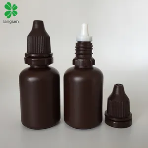 Gerecycled Plastic Pe Materiaal 30Ml/1 Oz Plastic Opaque Bruin Druppelflesje Inkt Drop Fles Flacon