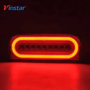 Vinstar E4 אושר אדום ברור 9 נוריות 12V 24v העגול LED עצור הפעל זנב אורות LED קרוון אור עבור W463 G500 550 55