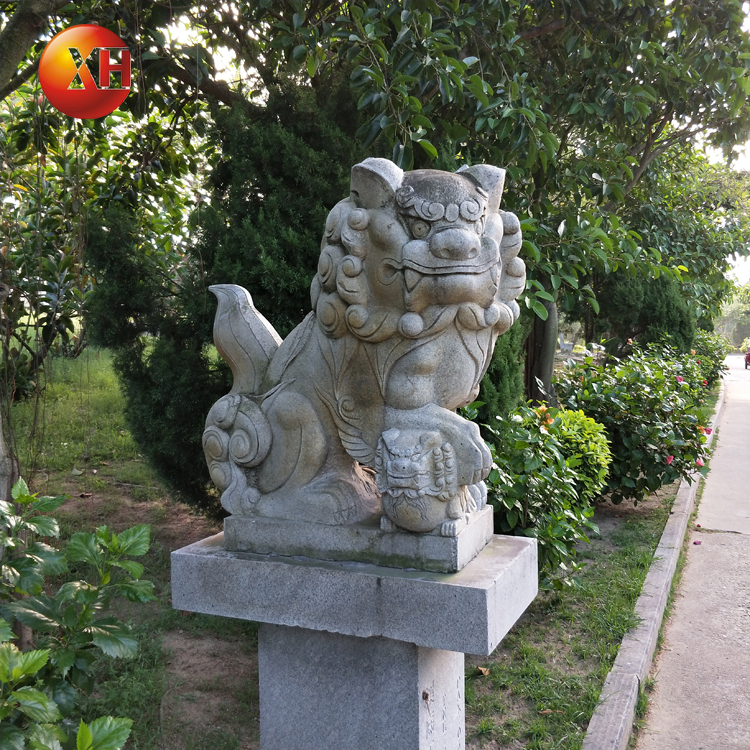 日本の石の動物像 グラナイトの狛犬 - ガーデン・ホーム・寺院用
