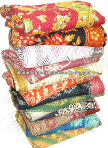 ผ้าฝ้ายวินเทจย้อนกลับได้ Kantha โยน - Product Image 2