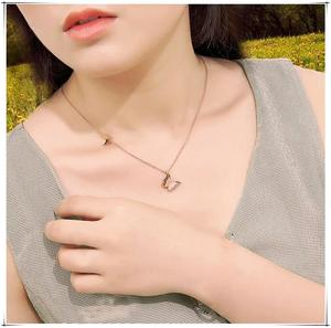 2019 Wholesale 18k Rose Gold Necklace <strong>Stainless</strong> <strong>Steel</strong> Jewelry Set Imitation <strong>Jewellery</strong> - Product Image 4