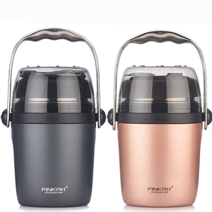 PINKAH Nouvelle conception Logo personnalisé Thermos à double paroi en acier inoxydable isolé <span class=keywords><strong>sous</strong></span> <span class=keywords><strong>vide</strong></span> avec cuillère pliable - Product Image 1