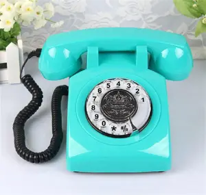 Designer draadgebonden telefoons roze antieke stijl roterende telefoon