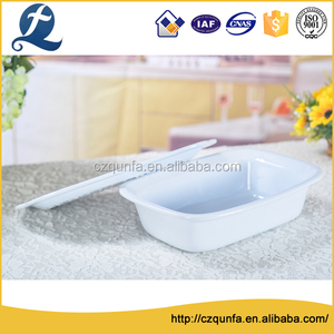 Uso <span class=keywords><strong>casero</strong></span> blanco puro grande rectangular <span class=keywords><strong>de</strong></span> cerámica hornear molde pan con tapa - Product Image 1