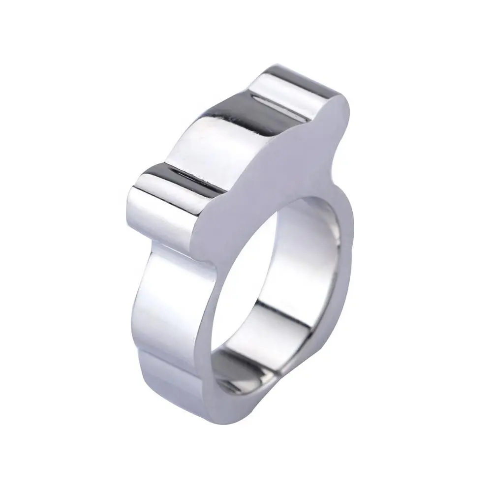 Joyería de moda de bajo precio, anillos de plata sencillos únicos de banda de acero inoxidable para mujer